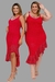 Vestido Crochê Assimétrico Vermelho
