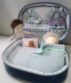 Set Estilo Waldorf 2 Mini-muñecas+ Valijita+ Accesorios en internet