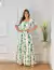 Vestido Branco com Flores Verdes