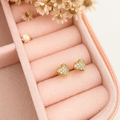 Brinco Coração Zircônia P