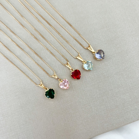 Colar Coração Zircônia M