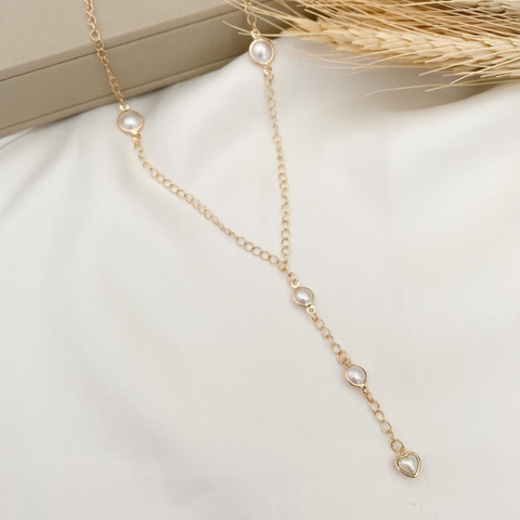 Colar Gravata Pérola