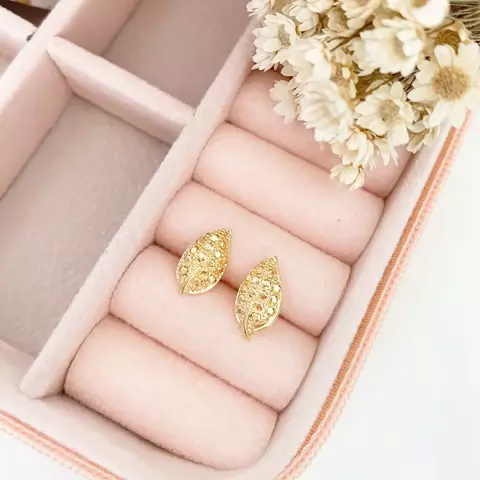 Brinco Folha Craquelada