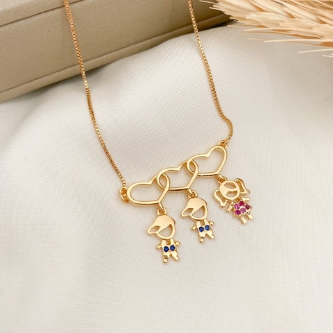 Canga Coração Vazado com Três Filhos