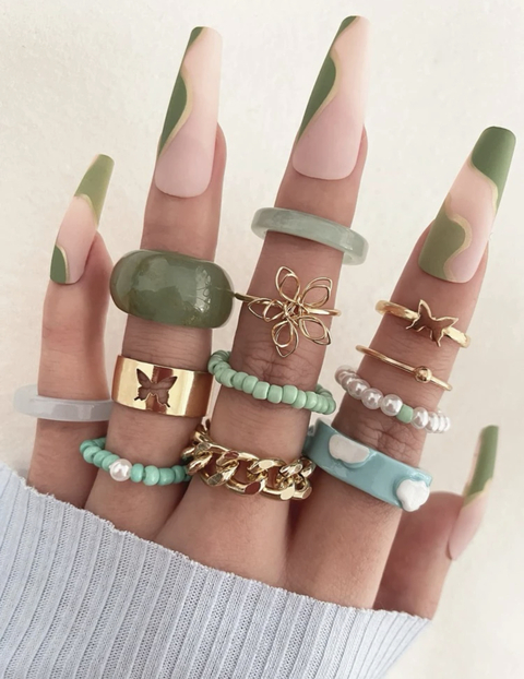 Set de anillos cloudy