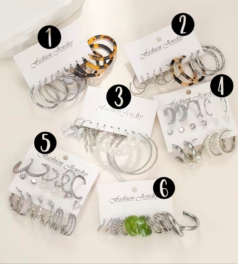 Candongas plateadas en set