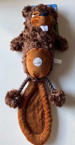 Juguete Mordible para Perros - Castor con Soga