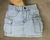 Saia Jeans Cargo Lavagem Cinza
