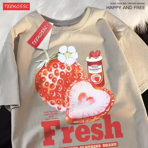 Tshirt Oversized Morango Fresh