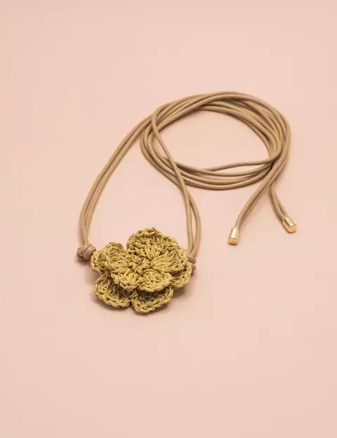 Cinto courino flor palha - comprar online