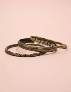 Trio de pulseiras banho envelhecido - comprar online