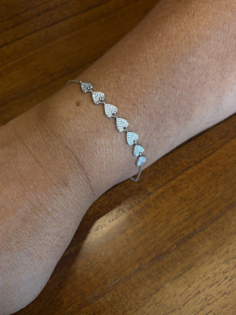 Pulseira Prata Coração