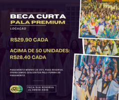 Beca curta com pala premium para locação
