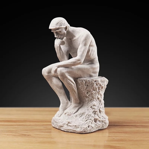 Finíssima escultura do Pensador de Auguste Rodin de Resina . Peça ideal para sua casa , escritório ou consultório . Médicos , Psicólogos , Advogados . Estatueta Estátua Escultura clássica Pensador de Auguste Rodin . Escultura Homem sentado pensando com a 