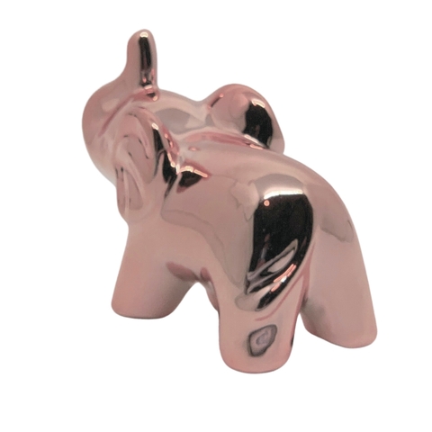 Elefante Cromado em Porcelana / Rose Gold (M)