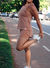 Imagem do Conjunto Fitness Avelã - top torcido + short duplo com bolso