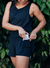 Conjunto Fitness Preto - top torcido + short duplo com bolso - Vai de Amélia