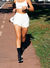 Conjunto Fitness Vanilla - top torcido + short duplo com bolso - loja online