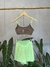 Conjunto Fitness Menta - top torcido + short duplo com bolso - Vai de Amélia