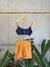 Conjunto Fitness Caramelo e Marinho - Top Slim e Short Box na internet