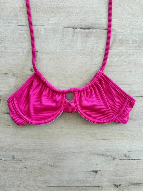 Top Aro Franzido Cor de Rosa