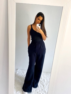CALÇA PANTALONA DE MOLETINHO - PRETA