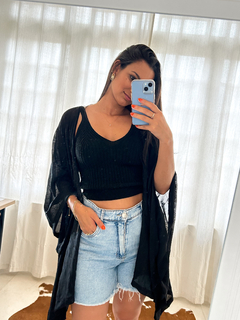 KIMONO SOLAR - PRETO BORDADO