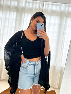 KIMONO SOLAR - PRETO BORDADO - comprar online