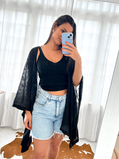 KIMONO SOLAR - PRETO BORDADO - loja online