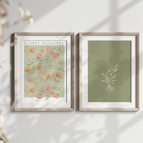 Flores Selvagens & Raminho Oliva