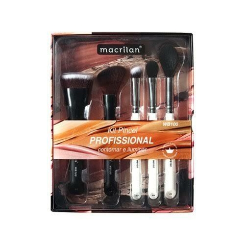 Kit Pincéis profissional WB100- contornar e iluminar da Macrilan