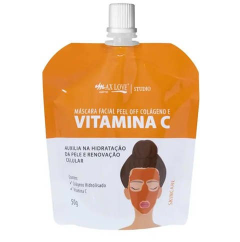 Máscara facial Peel Off Colágeno e Vitamina C da Max Love