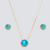 Conjunto Ponto De Luz Azul Água Marinha com Micro Zircônia - comprar online