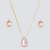 Conjunto Colar e Brinco Gota Cristal Fusion Rosa - comprar online