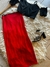 POLLERA LARGA ROJA TALLE UNICO - CORSET ARMADO CON MANGAS- SANDALIAS (PRECIOS EN DESCRIPCION)