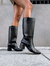BOTA NEGRA CAÑA MEDIA SEMIL CUERO - TALLE 37 - comprar online