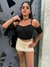 POLLERA BEIGE CON TACHAS IMPORTADA - TALLE 36- CORSET NEGRO CON MANGUITAS - TALLE UNICO