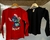 REMERA ROJA ESTAMPADA TALLE 16 - REMERA NEGRA VUELITOS TALLE 12