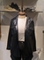CHAQUETA NEGRA SEMIL CUERO BRILLOSA -TALLE 3 - TALLE ESPECIAL
