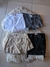 TALLE 46- SHORT POLLERA BEIG ESTILO CARGO - POLLERA NEGRA COSTURAS BLANCAS ESTILO CARGO - SHORT JEANS STRAS GRIS RIGIDO - SHORT JEANS STRAS BLANCO