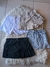 TALLE 40 SHORT BLANCO STRAS - SHORT POLLERA BEIG CARGO - POLLERA NEGRA CARGO / TABLEADA- POLLERAJEANS CADENA BORDADA IMPORTADA