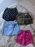 TALLE 16 - SHORT NEGRO LUNARES BLANCOS - SHORT BENGALINA VERDE - SHORT POLLERA CON STRAS - SHORT METALIZADO ROSADO