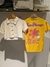 TALLE 10 - REMERA CROP TOP HILO A RAYAS BEIG - REMERON AMARILLO FLOWER