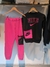 CONJUNTO NIKE BICOLOR ROSA Y NEGRO - ALGODON FRIZADO -TALLE 2
