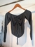 REMERA NEGRA NUDITO BUSTO MANGAS LARGAS -- TALLE UNICO