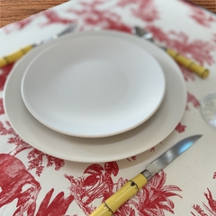Jogo Americano Toile de Jouy Savanna Vermelho/Off-white