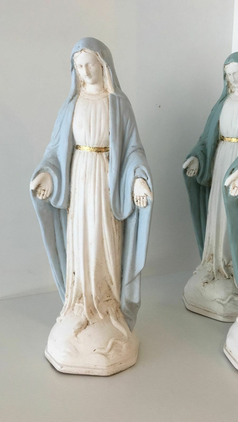 VIRGEN DE YESO - MANTO CELESTE