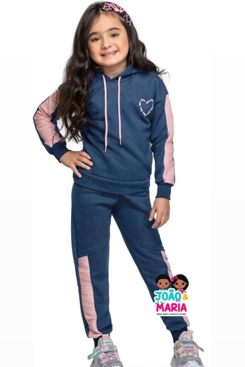 Conjunto Menina Juvenil em Moletom Felpado com Capuz Love - Angerô