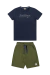 Conjunto com Camiseta Bordada e Bermuda em Moletinho Texturizada Sailing - Glinny - comprar online