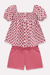 Conjunto Menina Juvenil com Bata Estampada e Shorts em Moletinho Milon
